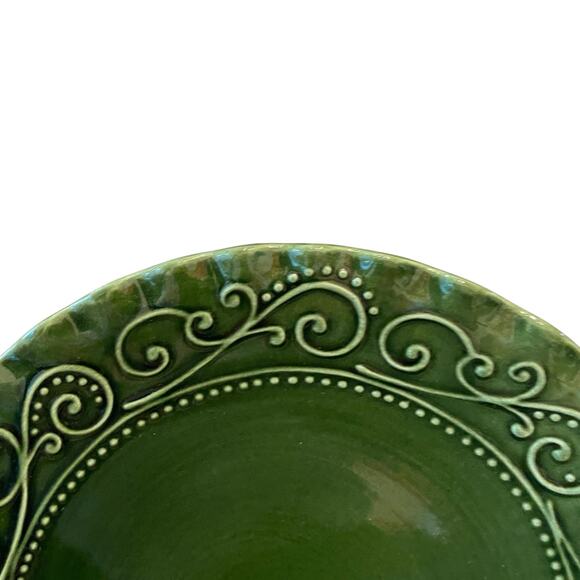 Maioliche Jessica Made in Italy Christmas Dinner Plates 11" Set 4 Holiday Green - Picture 8 of 16